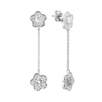 Серьги из серебра с фианитами Серьги из серебра с фианитами
