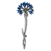 Брошь из серебра с эмалью «Васильки»