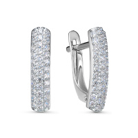 Серьги из серебра с фианитами Серьги из серебра с фианитами