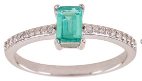 Серебряное кольцо с апатитом и фианитами