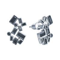 Серебряные серьги со шпинелью «Геометрия»