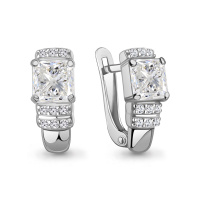 Серебряные серьги с фианитами