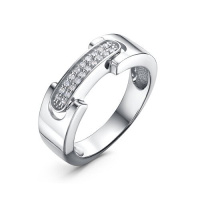 Кольцо из серебра с фианитами