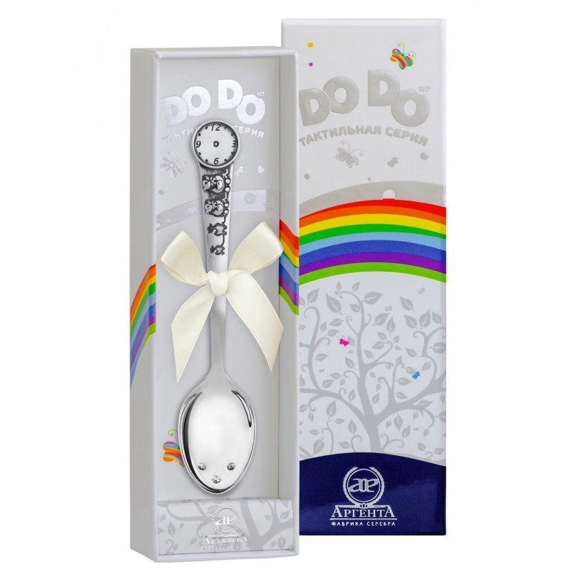 Серебряная тактильная ложка DO DO «Утята»