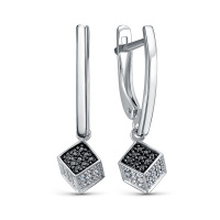 Серебряные серьги с фианитами «Кубики» Серебряные серьги с фианитами «Кубики»