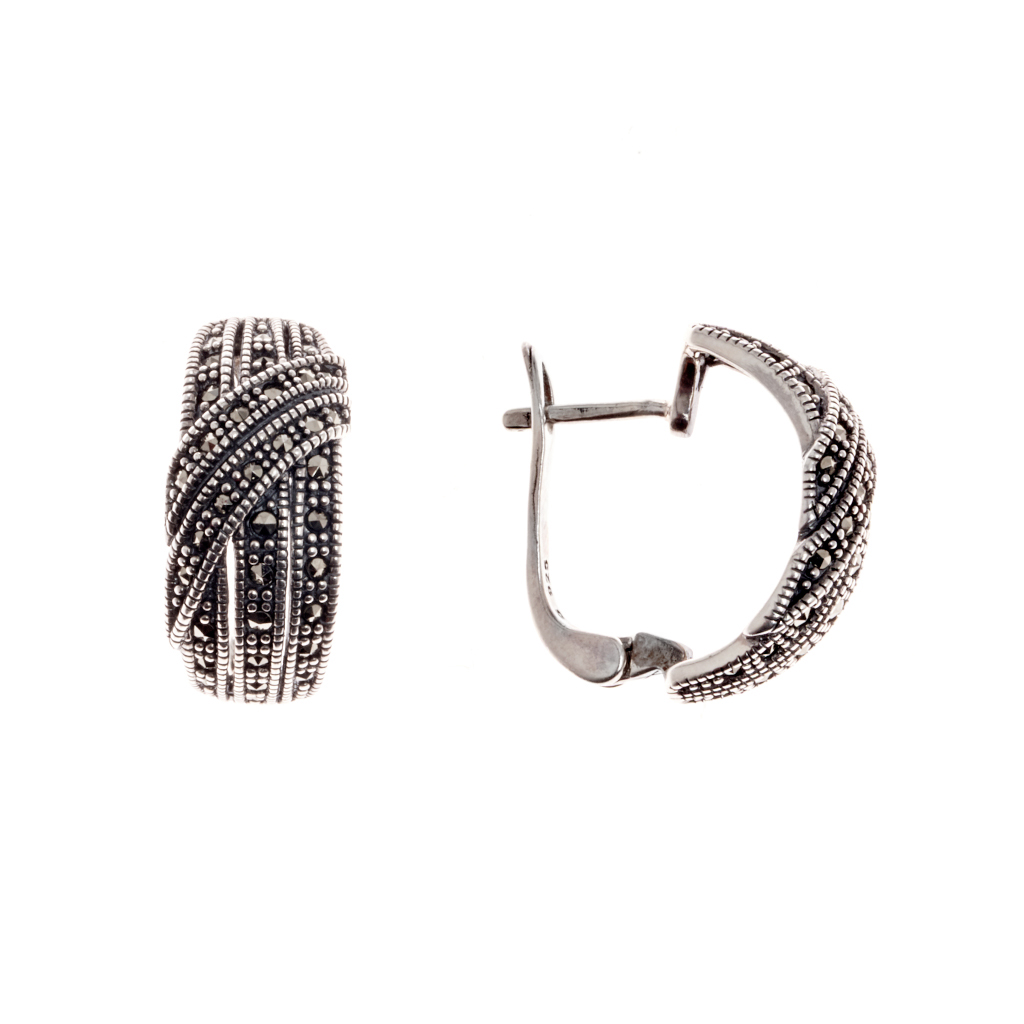 Серьги из серебра с марказитами