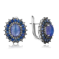 Серьги из серебра с сапфиром