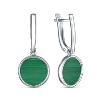 Серьги из серебра с малахитом Серьги из серебра с малахитом