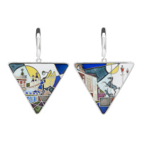 Серьги из серебра с эмалью «Азбука Петербурга» утро Серьги из серебра с эмалью «Азбука Петербурга» утро