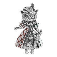 Брошь-подвеска из серебра «Commedia dell'arte» кошка королева