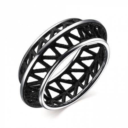 Кольцо с черной бархатной эмалью «Parametrica»