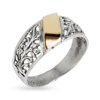 Серебряное кольцо с золотом