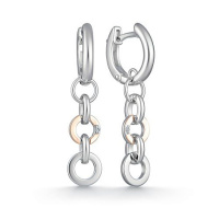 Серебряные серьги с бриллиантами Серебряные серьги с бриллиантами