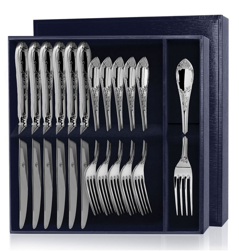 Серебряный набор «Престиж» 12 предметов вилки и ножи