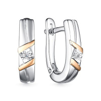 Серебряные серьги с бриллиантом Серебряные серьги с бриллиантом