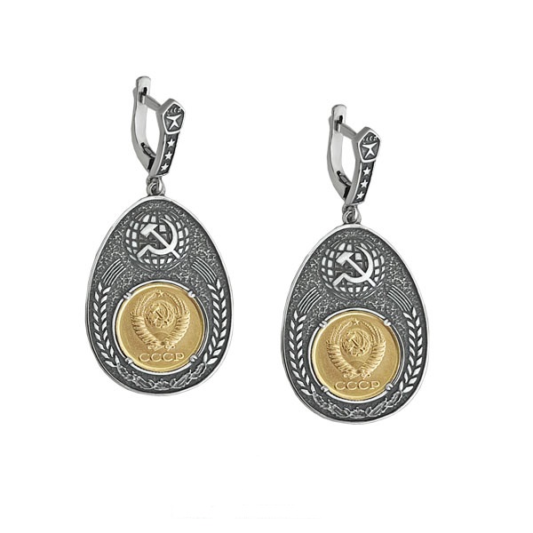 Серебряные серьги «Серп и Молот»