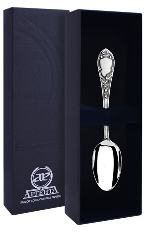 Серебряная кофейная ложка «Престиж» с чернением