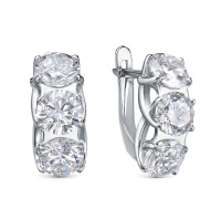 Серьги из серебра с фианитами