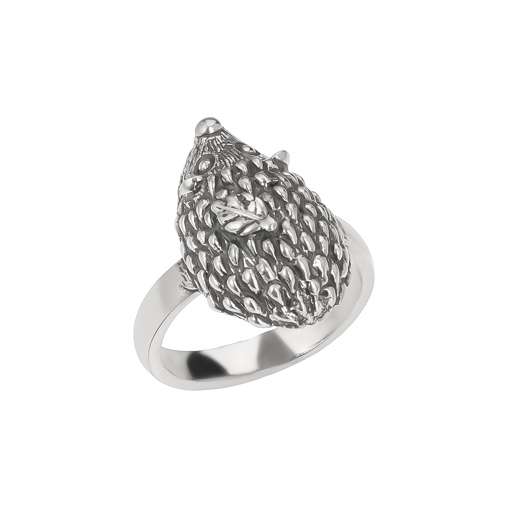 Серебряное кольцо «Ёжик»