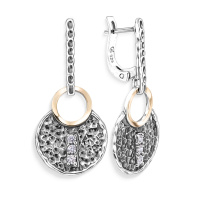 Серебряные серьги с фианитом