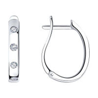 Серьги из серебра с фианитами