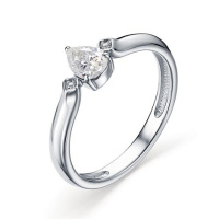 Кольцо из серебра с бриллиантом и горным хрусталем Кольцо из серебра с бриллиантом и горным хрусталем