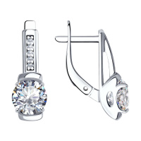 Серебряные серьги с фианитами Серебряные серьги с фианитами