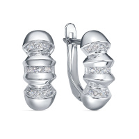 Серебряные серьги с фианитами