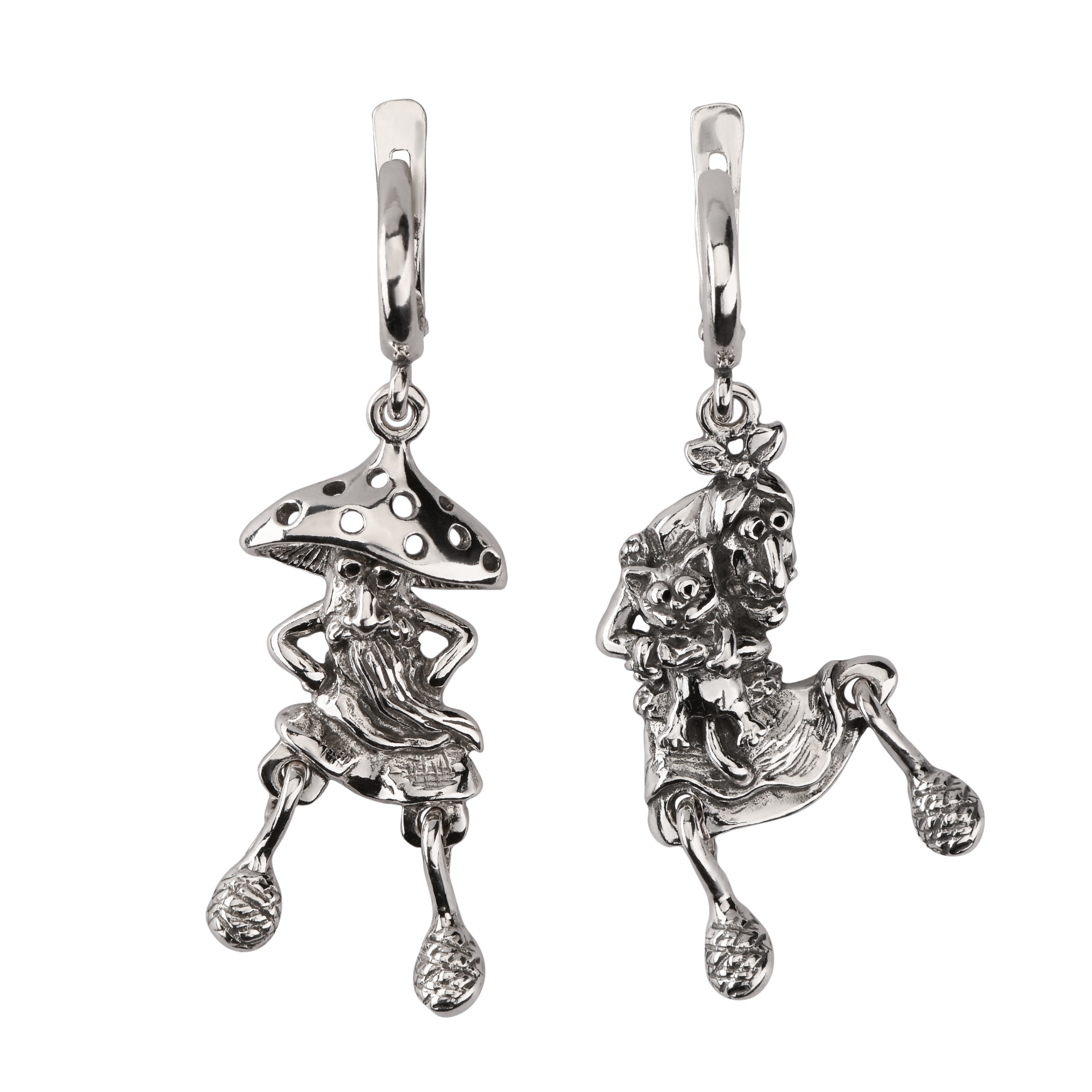 Серебряные серьги «Дискотека»