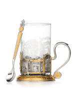 Подстаканник «Родные окна» из серебра с позолотой Подстаканник «Родные окна» из серебра с позолотой