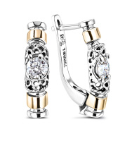 Серьги из серебра с фианитами Серьги из серебра с фианитами