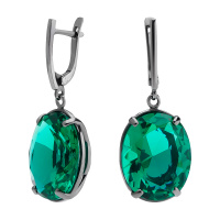 Серьги из серебра с ювелирным кристаллом