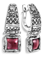 Серьги из серебра с гранатом