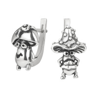 Серьги из серебра «Грибное братство»