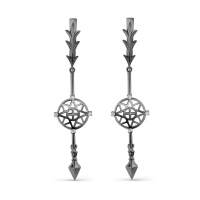 Серьги «Амазонка» из серебра с фианитами