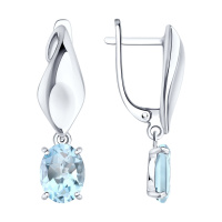 Серьги из серебра с топазом