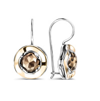 Серебряные серьги с раухтопазом