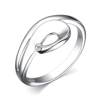 Серебряное кольцо с бриллиантом