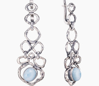 Серьги из серебра с ларимаром Серьги из серебра с ларимаром