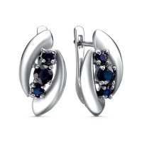 Серьги из серебра с сапфиром