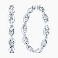 Серебряные серьги с фианитами Серебряные серьги с фианитами