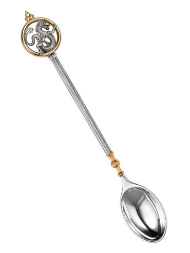 Чайная ложка «Дракон» из серебра