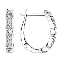 Серьги из серебра с фианитами SOKOLOV Серьги из серебра с фианитами SOKOLOV