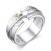 Кольцо из серебра с бриллиантом «Сердце»