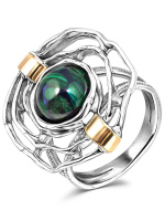 Серебряное кольцо с золотом и лазуритом Серебряное кольцо с золотом и лазуритом