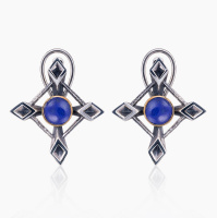 Серебряные серьги «Полярис» с лазуритом Серебряные серьги «Полярис» с лазуритом