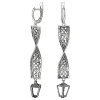 Длинные серьги из серебра «Набережная реки Мойки»