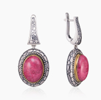 Серьги из серебра с тулитом Серьги из серебра с тулитом