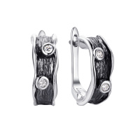 Серьги из серебра с фианитами Серьги из серебра с фианитами