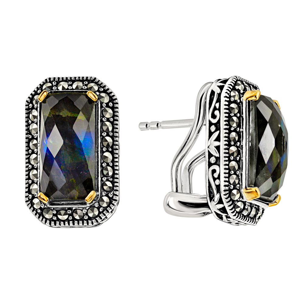 Серебряные серьги ALEXANDRE VASSILIEV с лабрадоритом